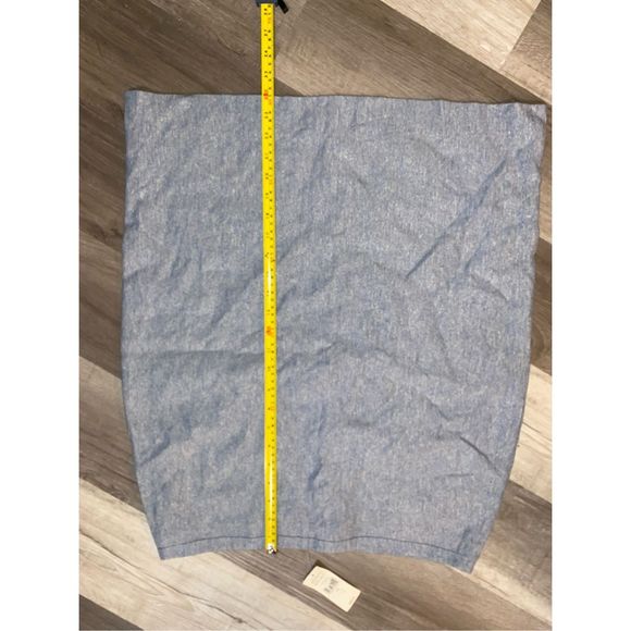 Banana Republic NWT Silk/Linen Blend Blue Textured Pencil Skirt, Sz 14, MSRP $88 - Picture 8 of 11